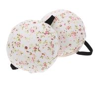 TOMETURE Wrist Pin Cushion Wearable Sewing Accessory 2pcs with Elastic Band White Floral Handmade Cloth Protect Needle Tips for Sewing for Crossstitch Needlework and Relaxation
