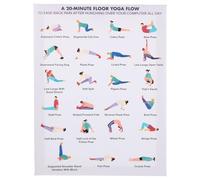 TOMETURE Yoga Position Exercise Poster - Canvas Yoga Poses Chart with Wood Frame - Exercise Poster for Home Gym Workouts Room Wall Art Decor