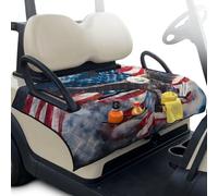 Tomeusey American Flag Print 4 Pockets Golf Cart Seat Cover,Lightweight and Portable Golf Seat Blanket with Handle for Club & Sightseeing Car