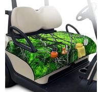Tomeusey Camo Branch Green Golf Cart Seat Cover with 4 Front Pockets Decorative & Soft Seat Towel Blanket Universal Golf Accessories,Gifts for Men