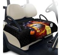 Tomeusey Golf Cart Seat Covers with 4 Front Pockets for Sightseeing Car, American Flag Golf Ball Print Seat Towel Blanket for Summer, Easy Clean