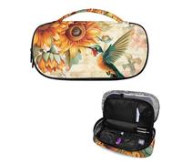 Tomeusey Hummingbird Sunflower Insulin Cooler Bag for Daily Use Travel,Diabetic Medications Organizer Case with Handle Cold Pack for Medicine Travel,Medicine Essentials for Women Men