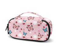 Tomeusey Pink Butterfly Insulin Cooler Travel Case for Diabetic,Lightweight Diabetic Supply Bag for Testing Kit Blood Glucose Monitor Kit,Diabetes Storage Bag for Glucose Meter