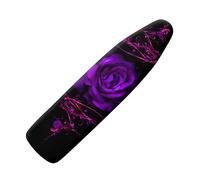 Tomeusey Purple Rose Ironing Board Cover and Pad with Hook and Loop Fasteners Ironing Board Protector Replacement Cover Resist Scorching Fits Standard Size