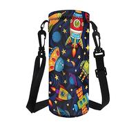 Tomeusey Rocket Water Bottle Holder for Kids Child, Insulated Large Capacity Bottle Pouch Holder with Strap for Outdoor Camping School Office