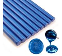 Tomgenrine Glue Gun Sealing Wax Sticks - Ideal for Wax Seals, Letters, Greeting Cards, Wine Packaging, Crafts & Wedding Invitations - 10 Pcs（Ocean Blue）