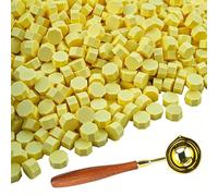 Tomgenrine Lemon Yellow Wax Seal Beads Kit, 600 PCS Sealing Wax Beads with 1 Wax Scoop.