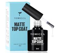 TOMICCA 8ml No Wipe Matte Top Coat - Soak Off UV/LED Gel Nail Polish, Professional Velvet Matte Finish, Long Lasting & Self-Levelling for DIY Home Nail Salon