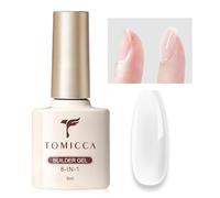 Tomicca Builder Gel, 8-in-1 Clear Builder Gel for Nails, Nail Repair, Color Base Extension Gel in a Bottle 8 ML for Women