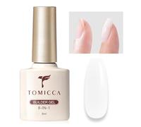 Tomicca Builder Gel, 8-in-1 Milky White Builder Gel for Nails, Nail Repair, Color Base Extension Gel in a Bottle 8 ML for Women