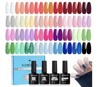 TOMICCA Gel Nail Polish Set, 40Pcs 8Ml UV Nail Polishe Set with Base Glossy Matte Top Coat & Blooming Gel Nail Polish, White, Black, Red, Pink Classic Colors DIY Nail Collection