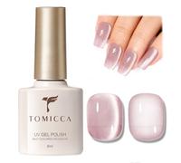 TOMICCA Magnetic Cat Eye Gel Polish - Holographic Dark Pink 3D Flash Effect | UV Nail Lamp Needed, Soak Off UV Gel, 8ml Salon DIY at Home
