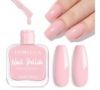 TOMICCA Nail Polish, Quick Dry French Pink Nail Varnish, No Needed Curing Long Lasting Pink French Nail Polish for DIY Nail Art, 15ML