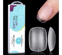TOMICCA No File Nail Tips - 360pcs Extra Short Oval Soft Gel, Double-Sided Matte Full Cover Tips for Gel & Acrylic Extensions, 15 Sizes DIY Kit