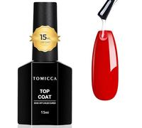 TOMICCA No Wipe Gel Top Coat - 15ml High Gloss UV/LED Nail Sealant | Anti-Smudge & Scratch-Resistant, 21-Day Shine, Salon & Home Manicure