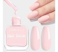 TOMICCA Quick Dry Long Lasting Light Pink Nail Polish, Natural Pink No UV Needed for DIY Manicure Decorations, 15ml
