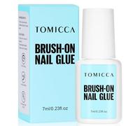 TOMICCA Quick Dry Nail Glue, 7ml Extra Strong Brush On for Nail Repair, Super Strong Adhesive for False Tips, Long Lasting - Professional Salon & Home Use