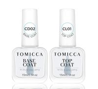 TOMICCA Top Coat & Base Coat Nail Polish Set, 15ML Clear Base Nail Polish, High Shine Top Coat Nail Varnish, Quick Dry Long Lasting Protect Nails