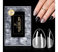 TOMICCA Ultra-Matte Buff-Free XS Short Almond Nail Tips for Salon Home DIY