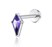 TOMIDES G23 Titanium Flat Back Earrings Studs 18g 16g F136 Implant Grade Titanium Labrets Press Fit Threadless Push In Dainty Cartilage Helix Conch Lobe Lip Tragus Piercing Jewelry, S, Titanium, cubic