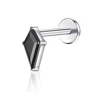 TOMIDES G23 Titanium Flat Back Earrings Studs 18g 16g F136 Implant Grade Titanium Labrets Press Fit Threadless Push In Dainty Cartilage Helix Conch Lobe Lip Tragus Piercing Jewelry, S, Titanium, cubic