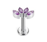 TOMIDES G23 Titanium Flat Back Earrings Studs 18g 16g F136 Implant Grade Titanium Labrets Press Fit Threadless Push In Dainty Cartilage Helix Conch Lobe Lip Tragus Piercing Jewelry, S, Titanium, cubic