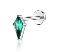 TOMIDES G23 Titanium Flat Back Earrings Studs 18g 16g F136 Implant Grade Titanium Labrets Press Fit Threadless Push In Dainty Cartilage Helix Conch Lobe Lip Tragus Piercing Jewelry, S, Titanium, cubic