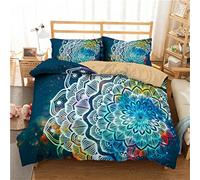 Tomifine Boho Mandala Duvet Cover Set Bohemian Bedding Exotic Printed Lightweight Microfiber Comforter Quilt Cover Set with Zipper Closure for Girls Kids Women (Double,Boho 2)