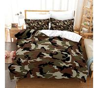 Tomifine Duvet Cover Army Camouflage Single Bedding Set and 2 Pillowcase Set Microfiber Soft Zipper Closure Quilt Cover for Kids Boys (King 230x220 cm,Camouflage)