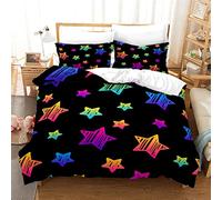 Tomifine Duvet Cover Starry Sky Bedding Set Space Universe Mysterious Kids Single Bedding Set 3 Pcs Quilt Cover Luxury Soft (Single 135x200 cm,Star b)