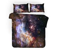Tomifine Space Duvet Cover Set Single Universe Planet Galaxy Quilt Cover Starry Sky Printed Luxury Soft Bedding Set Ultra Soft Microfiber (Single,Planet f)