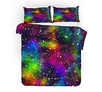 Tomifine Space Duvet Cover Set Single Universe Planet Galaxy Quilt Cover Starry Sky Printed Luxury Soft Bedding Set Ultra Soft Microfiber (King,Planet d)
