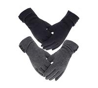 Tomily Womens Touch Screen Phone Fleece Windproof Gloves Winter Warm Wear, Black+grey, One Size