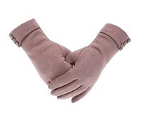 Tomily Womens Touch Screen Phone Fleece Windproof Gloves Winter Warm Wear, Khaki, One Size