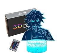 Tomioka Giyuu 3D Led Lamp Anime Night Light with Remote Control 16 Colors Adjustment Suitable for Room Decoration Childrens Gifts