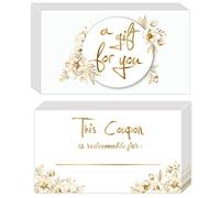 Tomioziey 200 Pieces Coupon Cards - Blank Gift Certificates Redeem Vouchers for Business Client Paper Voucher Cards for Birthday, Salon, Spa, Restaurants, Work Business Present Card,3.5"x2"