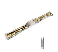 TOMIYOY 18mm 19mm 20mm jubilee stainless steel metal watch band strap bracelet,solid 316L Watch band fit for rlx skx watch (20mm, 2 tone gold)