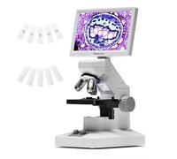 TOMLOV DM301 Max Biological Microscope for Adults Kids: 7" Digital Microscope with HDMI Output & Built-in Measurement Scale, 3 Lenses, Mechanical Stage, Dual LED Lighting, Compatible with Phone, PC&TV