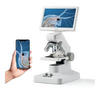 TOMLOV DM301 Pro Biological Microscope 1200X: 7" Digital Microscope with HDMI Output, 3 Lenses, Built-in Measurement Scale, Dual LED Lighting, Compatible with Phone, PC&TV, Suitable for Adults Kids