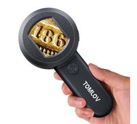 TOMLOV P10 2" IPS Digital Microscope, Handheld Coin Magnifier with Light for Error Coins, Portable Trichome Magnifying Glass, Pocket Jewelers Loupe, Mini Microscope for Collector Adults Kids
