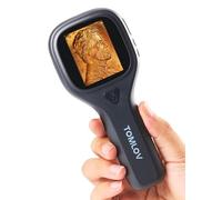 TOMLOV P10 Evo Digital Microscope with 2" IPS Screen & LED Light, 20X Handheld Magnifier for Coins, Insects & Plants, Portable Jewelry Loupe for Adults & Kids, Compatible with Windows/macOS - Black