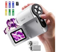 TOMLOV P20 Handheld Digital Microscope for Kids, 1000X Portable Pocket Microscope with Flip 2.0" LCD Screen, Mini Microscope Camera, 32GB & 6 Slides, Educational Science Gift for Children Ages 4-12