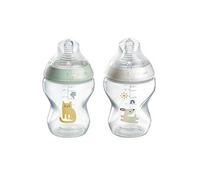 Tommee Tippee 2x 260ml Natural Start Baby Bottles Extra-Slow Flow 0m Plus