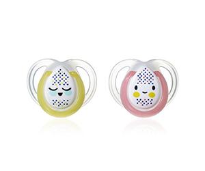 Tommee Tippee 43336172 Night-Time Dummies 0-6 Months - assorted model - Set of 2