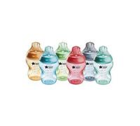 Tommee Tippee 6 x 260ml Bright Feeding Bottles, Multi Print