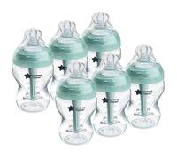 Tommee Tippee Advanced Anti-Colic Baby Bottle, 260ml, Slow-Flow Breast-Like Teat for a Natural Latch, Triple-Vented Anti-Colic Wand, Pack of 6