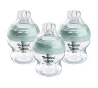 Tommee Tippee Advanced Anti-Colic Baby Bottles for 0m+, Pack of 3 150ml Baby Bottles, with Slow Flow Breast-Like Teat for a Natural Latch, Self-Sterilising and BPA Free, Baby Feeding Essentials