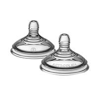 Tommee Tippee Advanced Anti-Colic Baby Bottle Teats Medium Flow 3m+ | Pack of 2, Breast-Like Shape for a Natural Latch, Anti-Colic Valve Reduces Gas and Discomfort, Soft BPA Free Silicone