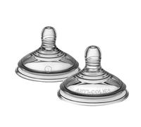 Tommee Tippee Advanced Anti-Colic Baby Bottle Teats, Slow Flow for 0m+, Pack of 2 Breast-Like Teats for a Natural Latch, BPA Free Soft Silicone