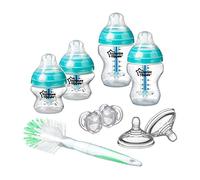 Tommee Tippee Advanced Anti-Colic Newborn Baby Bottle Starter Set, Breast-Like Teat and Heat Sensing Technology, Clear